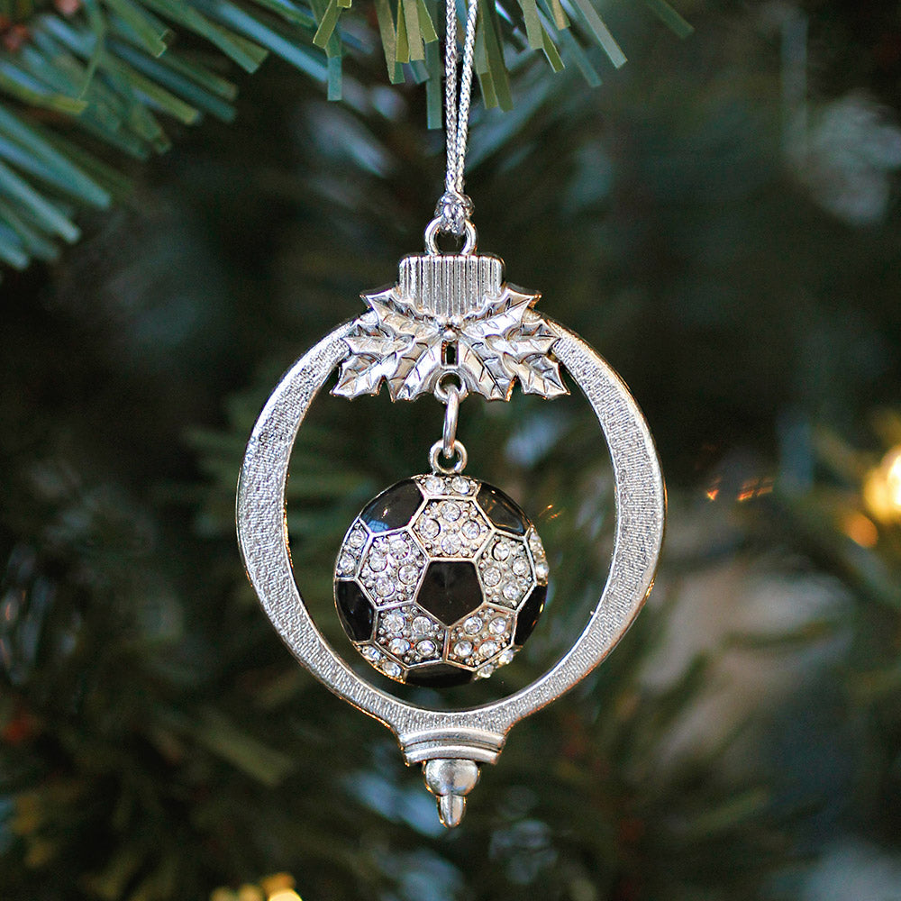Silver Soccer Ball Charm Holiday Ornament