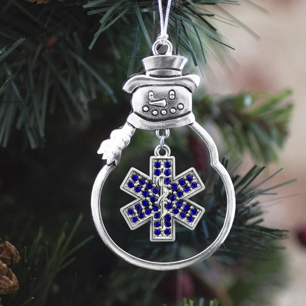 Silver EMT Charm Snowman Ornament