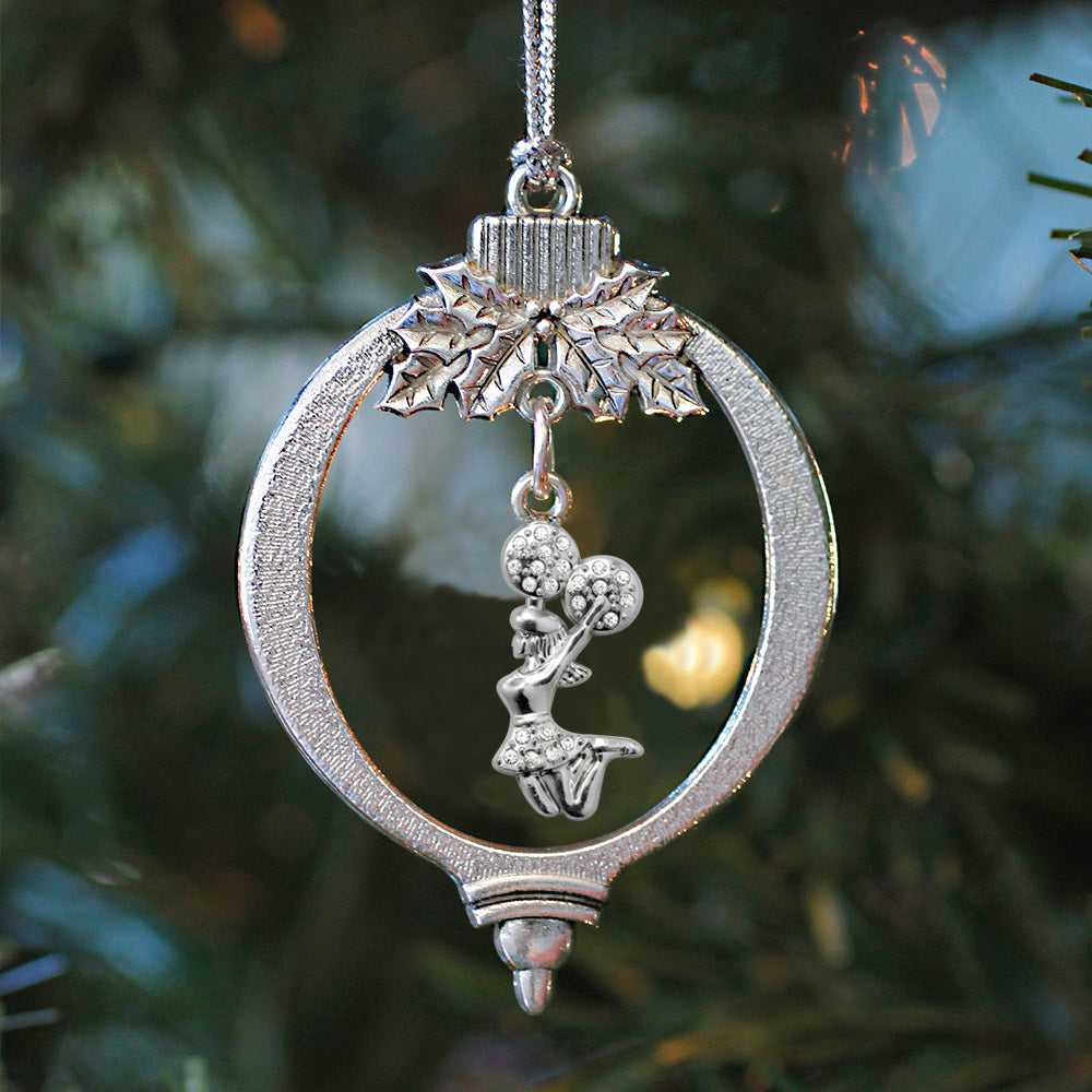 Silver Cheerleader Charm Holiday Ornament