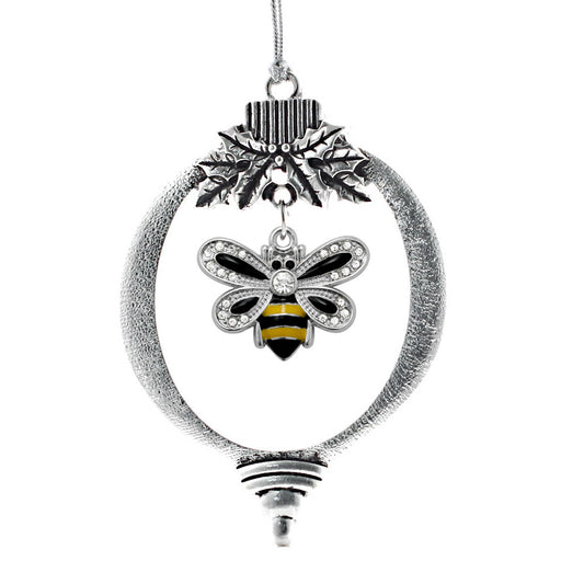 Silver Bumble Bee Charm Holiday Ornament