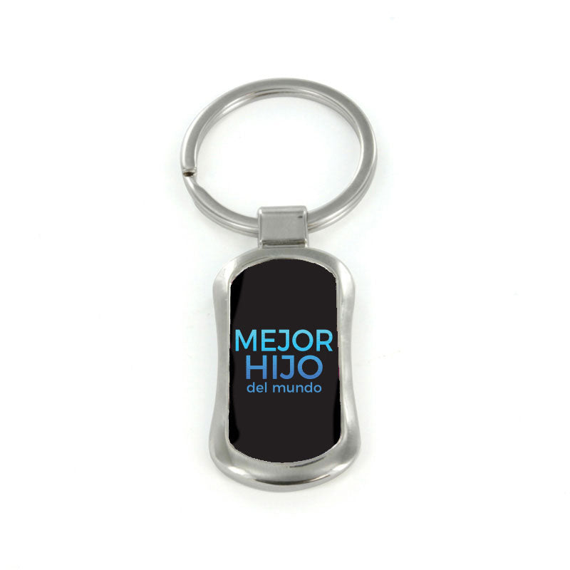 Steel Mejor Hijo Dog Tag Keychain