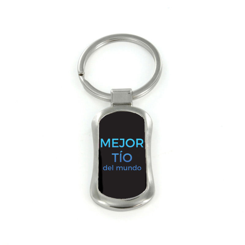 Steel Mejor Tío del mundo Dog Tag Keychain