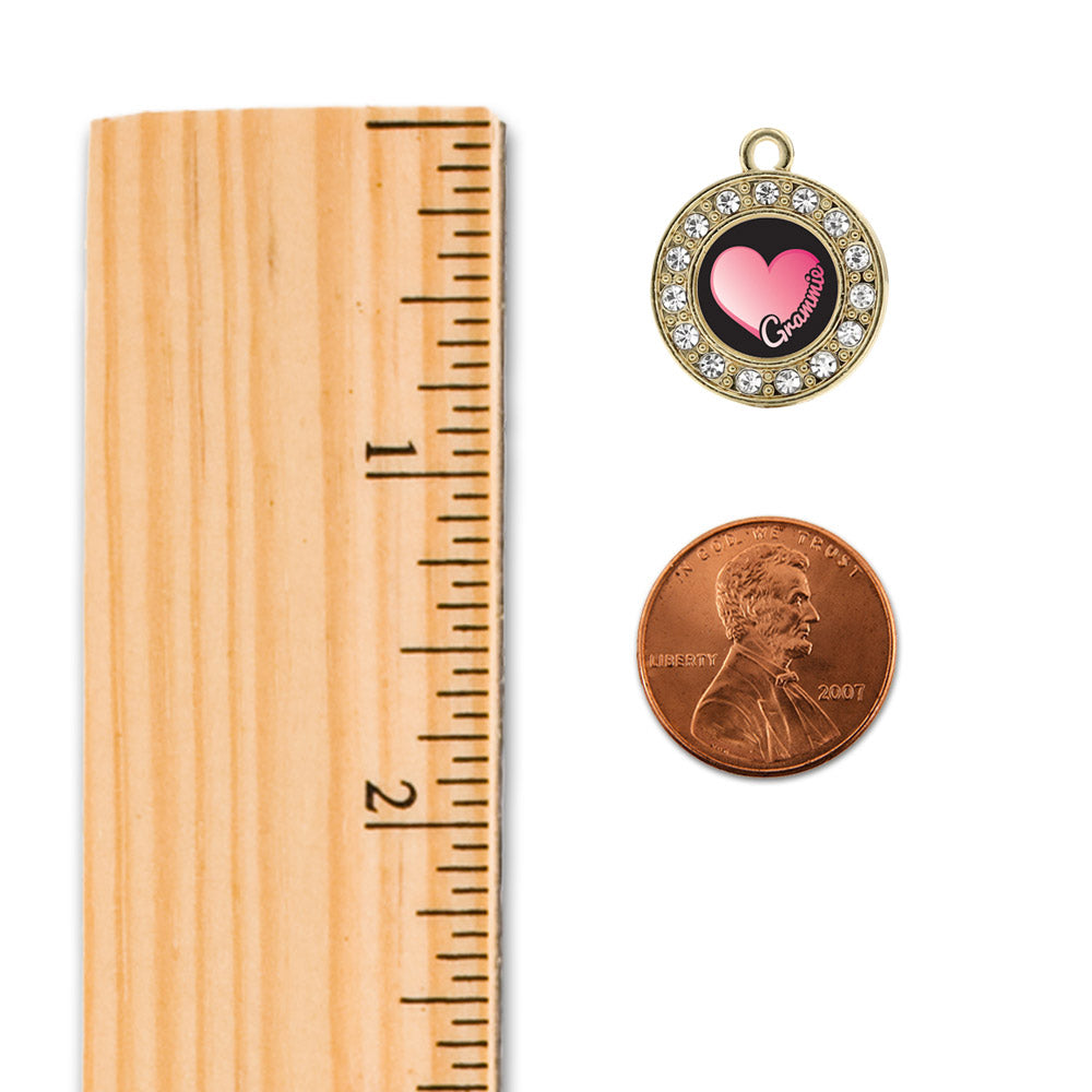 Gold Grammie Circle Charm Snowman Ornament