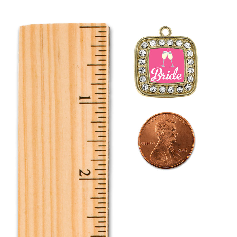 Gold Bride To Be Square Charm Holiday Ornament