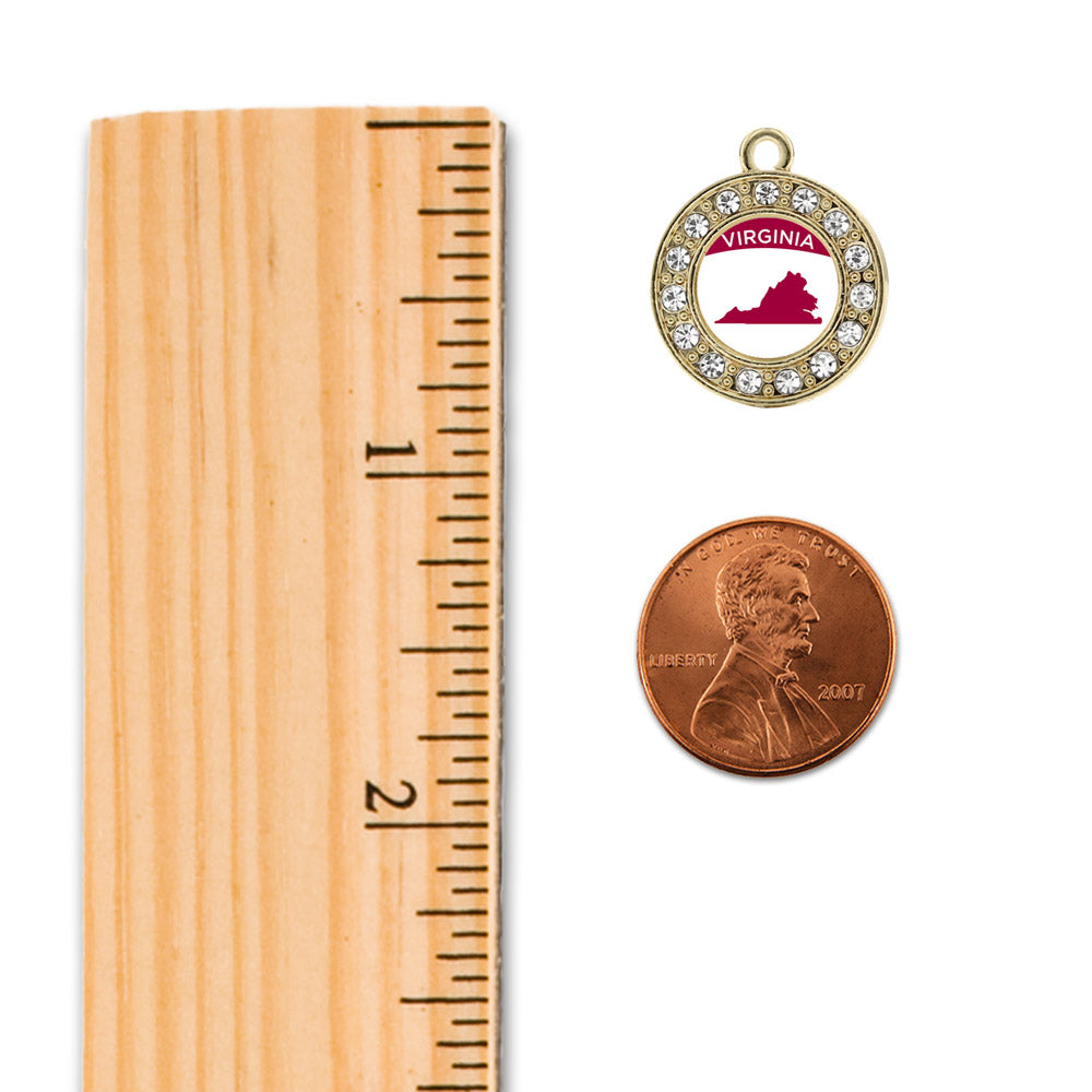 Gold Virginia Outline Circle Charm Snowman Ornament