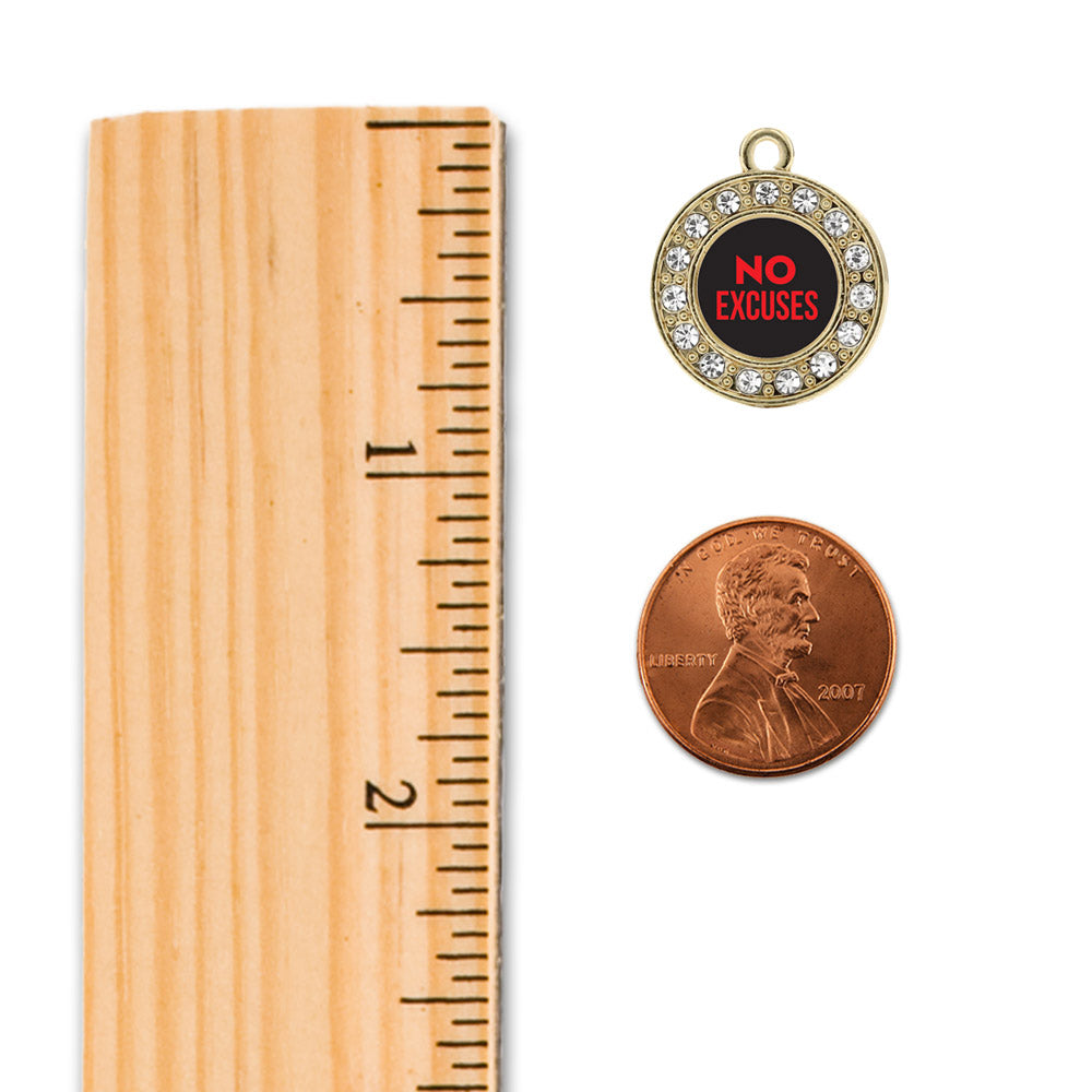 Gold No Excuses Circle Charm Snowman Ornament