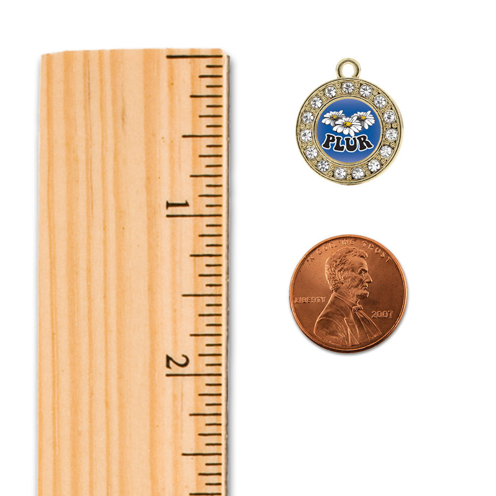 Gold PLUR Circle Charm Snowman Ornament