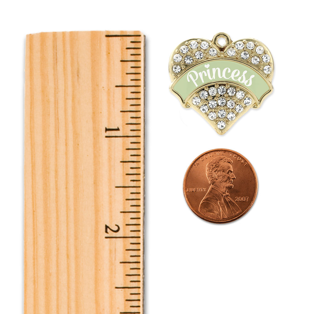 Gold Princess - Peridot Pave Heart Charm Holiday Ornament