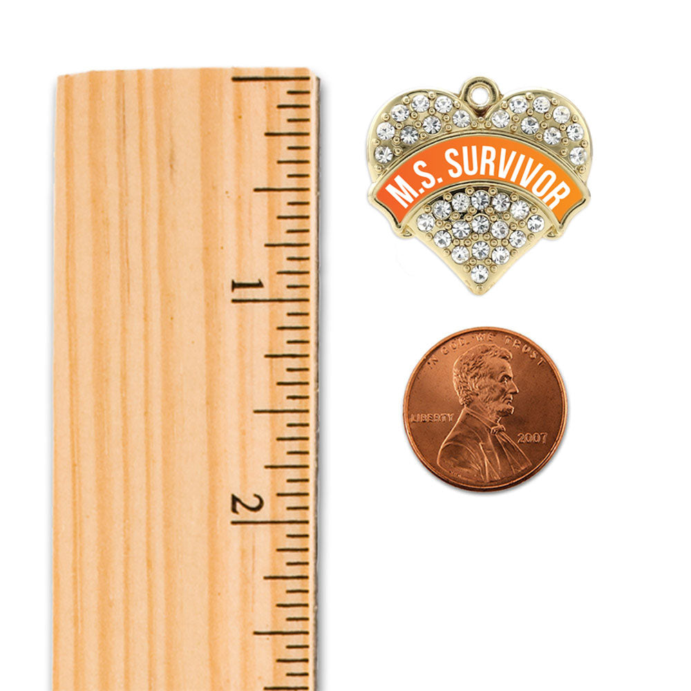 Gold M.S. FIGHTER Pave Heart Charm Snowman Ornament