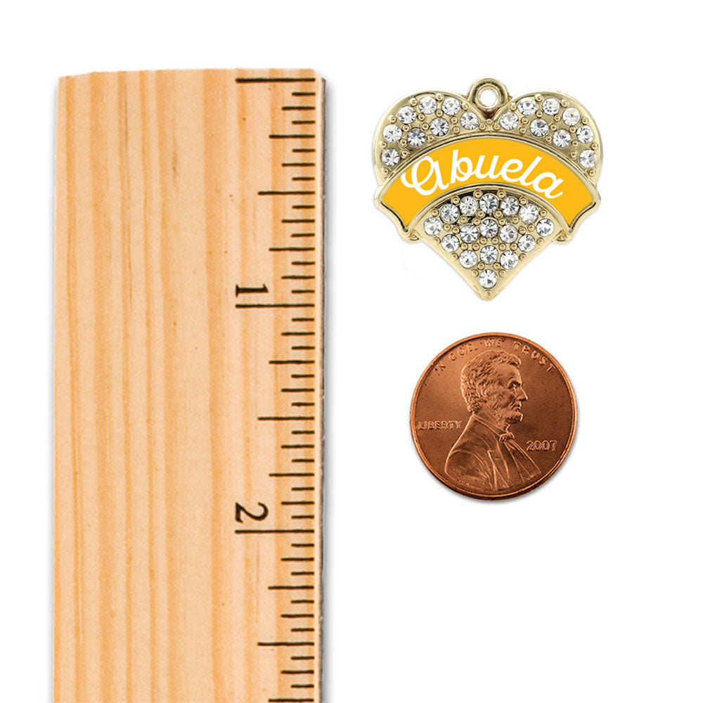 Gold Marigold Abuela Pave Heart Charm Holiday Ornament