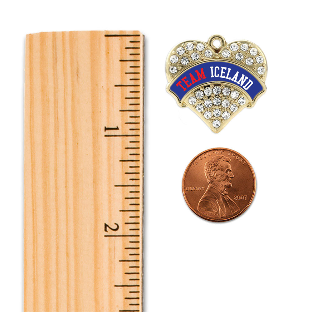 Gold Team Iceland Pave Heart Charm Snowman Ornament