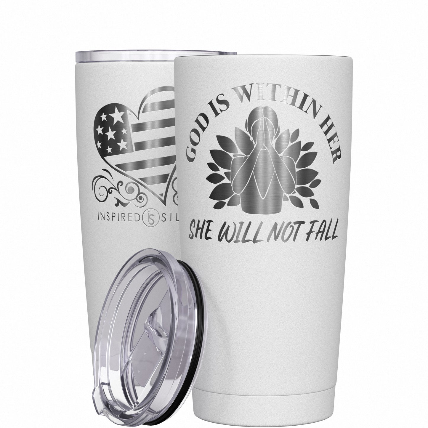 God Is with Her - She Will Not Fall Tumbler