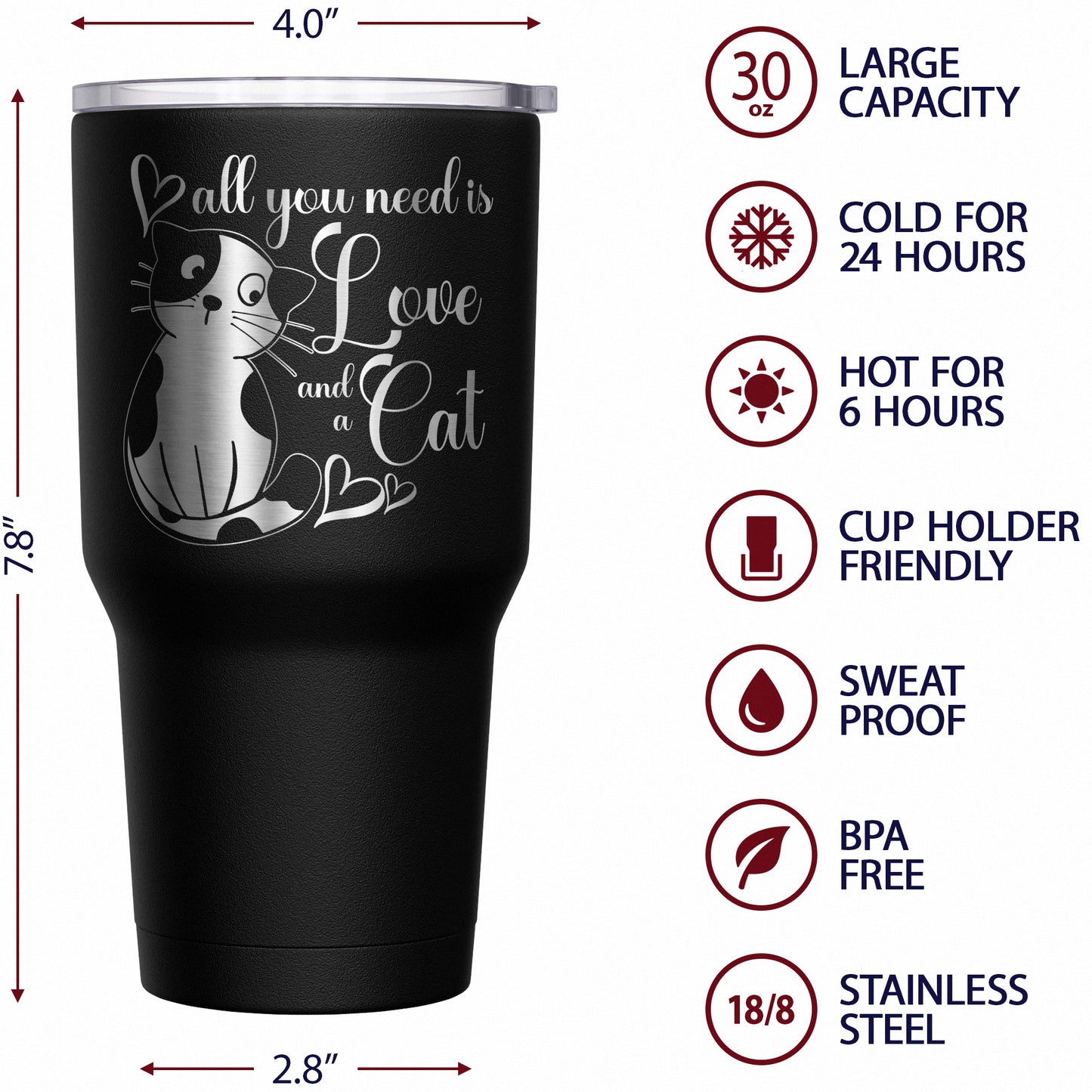 All You Need Is Love and a Cat Tumbler