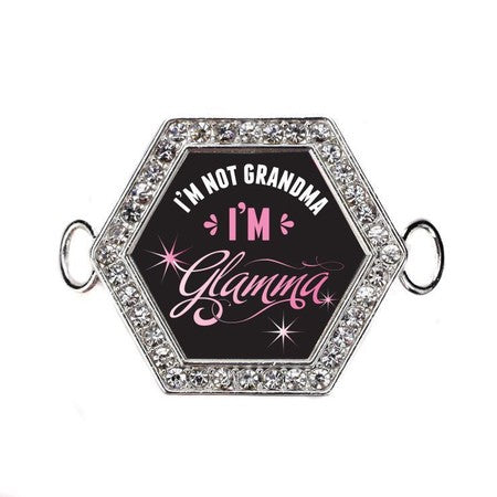 Silver Glamma not Grandma! Hexagon Charm Bangle Bracelet