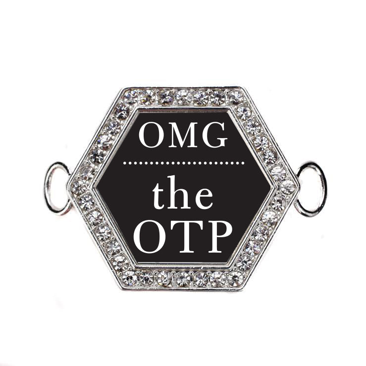 Silver Omg the OTP Hexagon Charm Bangle Bracelet