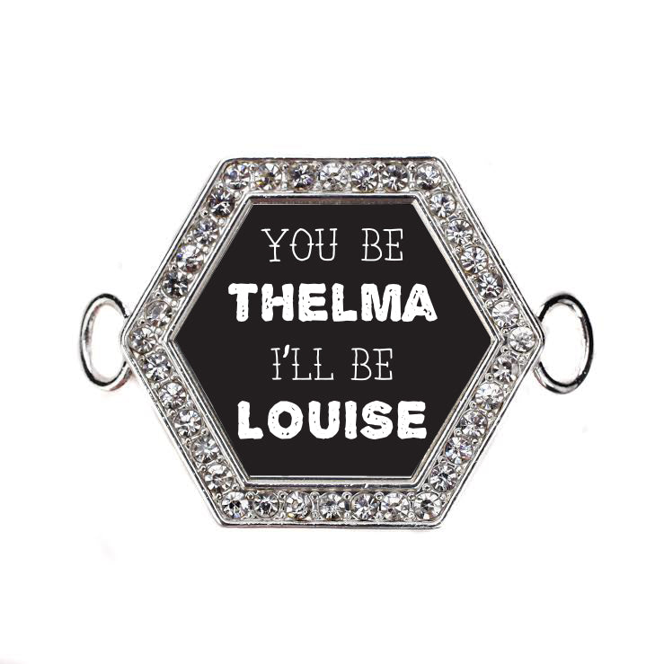 Silver You Be Thelma Hexagon Charm Bangle Bracelet