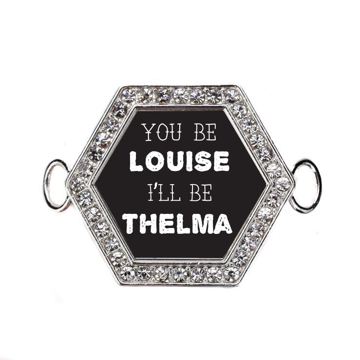 Silver You Be Louise Hexagon Charm Bangle Bracelet