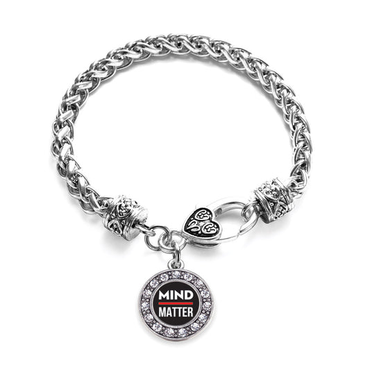 Silver Mind Over Matter Circle Charm Braided Bracelet