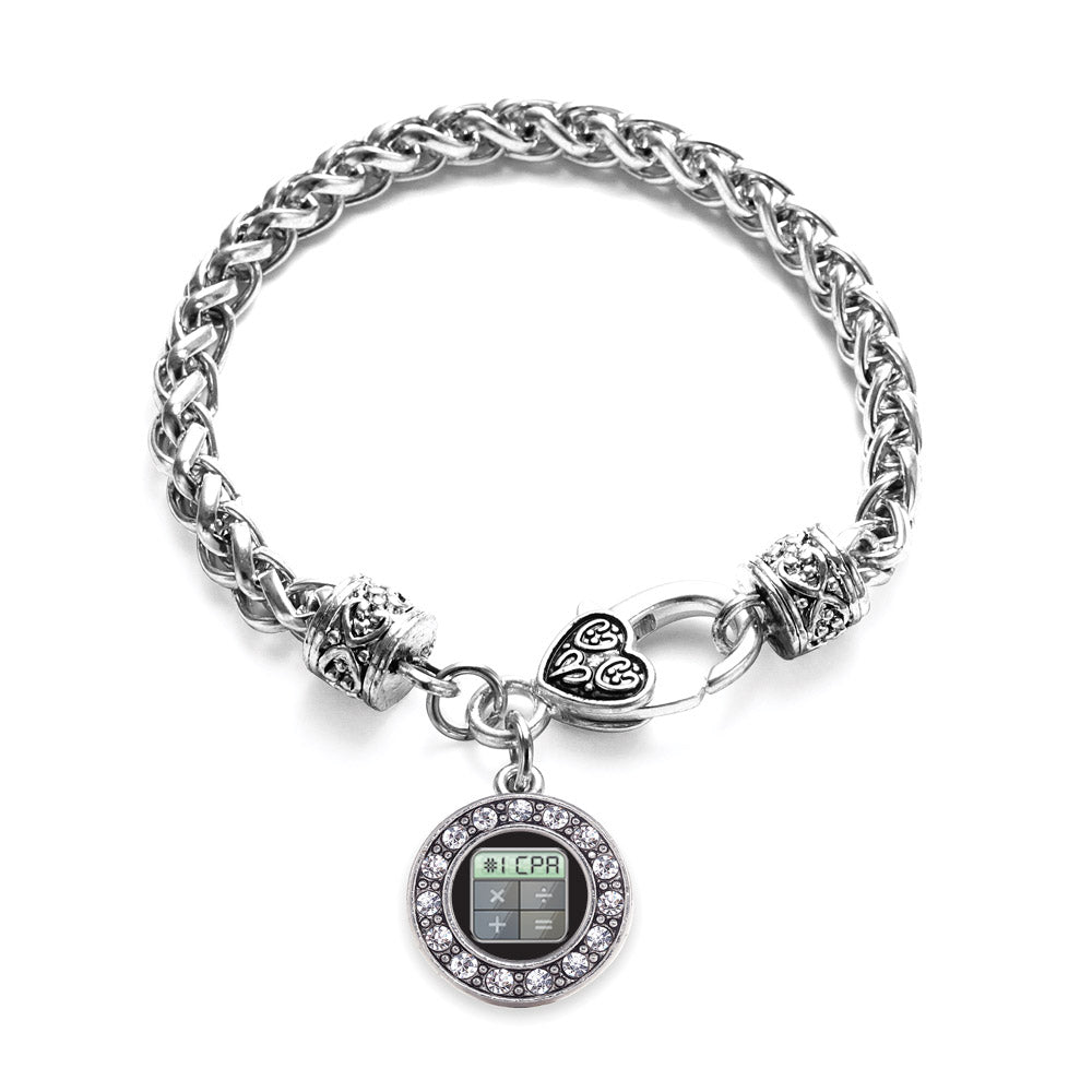 Silver #1 CPA Circle Charm Braided Bracelet