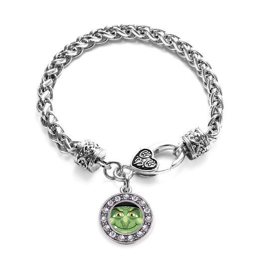 Silver Witty Witch Circle Charm Braided Bracelet