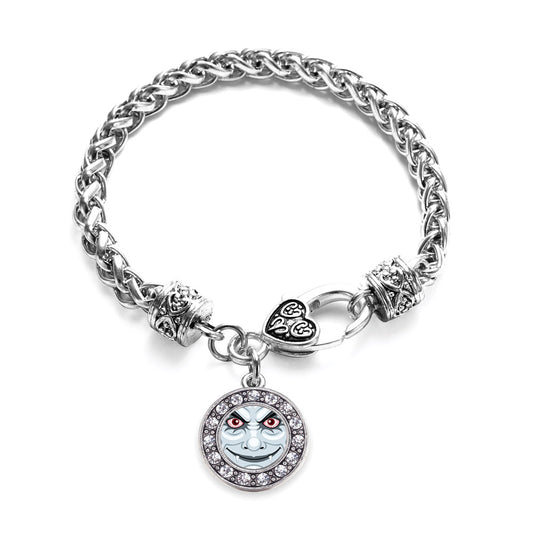 Silver Thirsty Vampire Circle Charm Braided Bracelet
