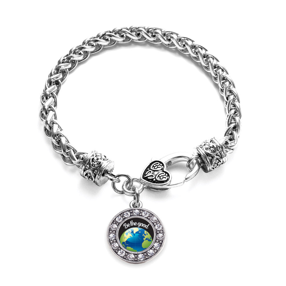 Silver Be The Good Circle Charm Braided Bracelet
