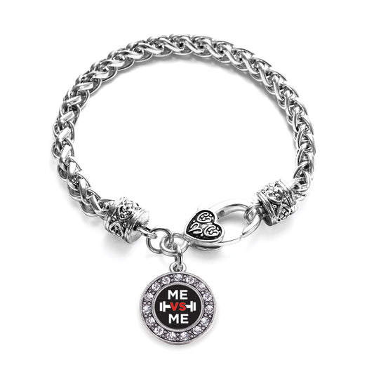 Silver Me vs Me Circle Charm Braided Bracelet