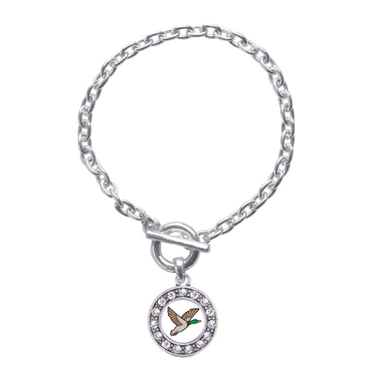Silver Duck Season Circle Charm Toggle Bracelet