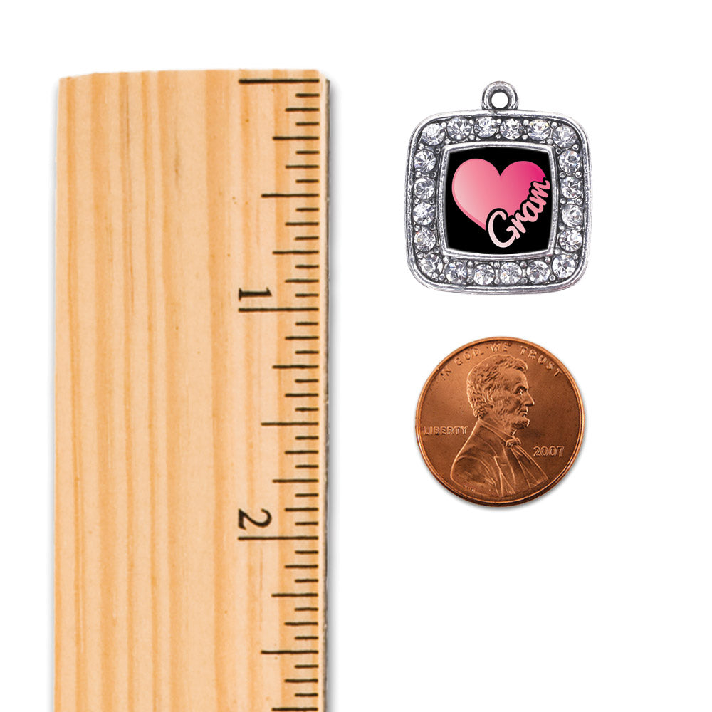 Silver Gram Square Charm Toggle Bracelet