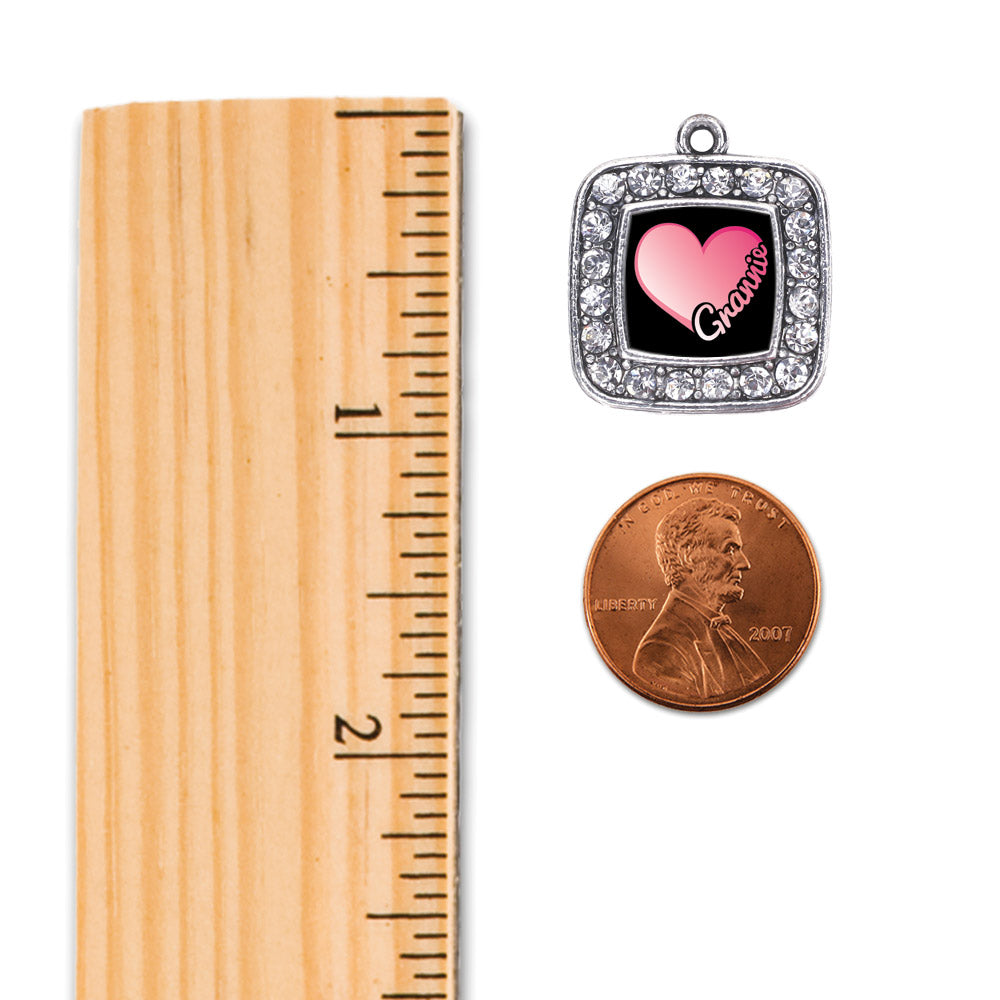 Silver Grannie Square Charm Toggle Bracelet