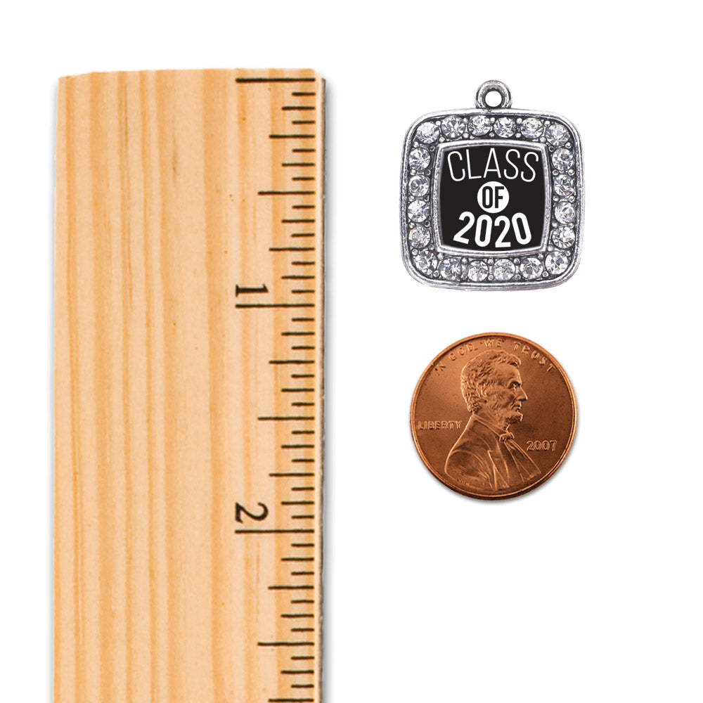 Silver Class of 2020 Square Charm Braided Bracelet