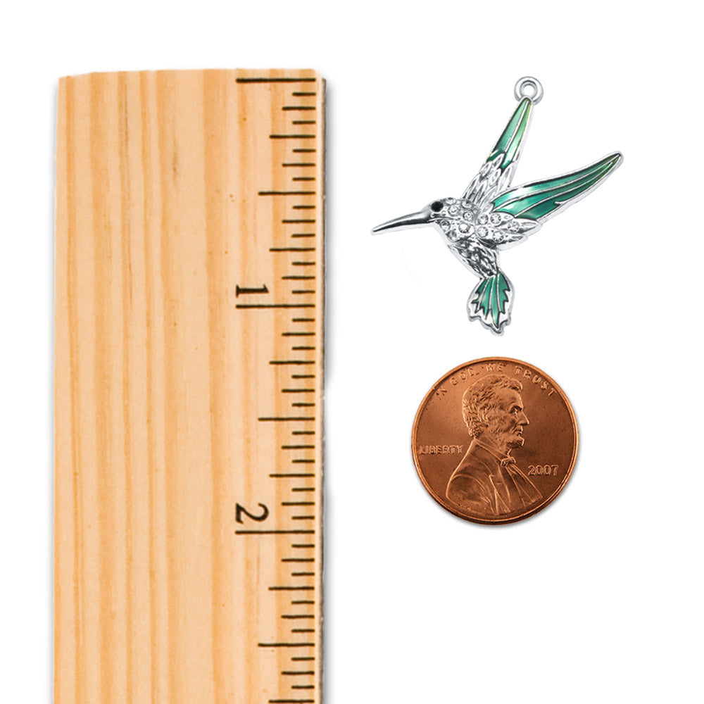 Silver Humming Bird Charm Braided Bracelet
