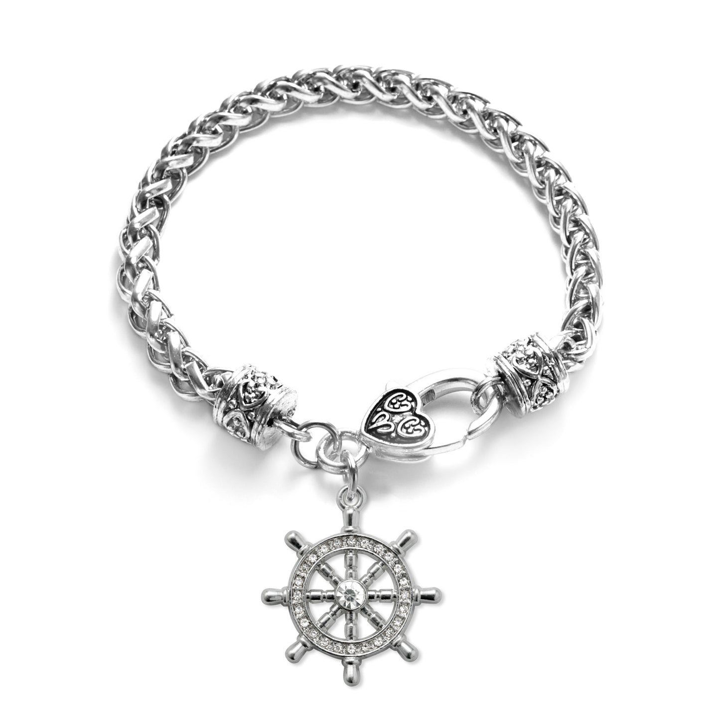 Silver Nautical Charm Braided Bracelet