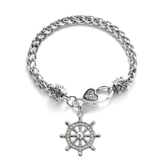 Silver Nautical Charm Braided Bracelet