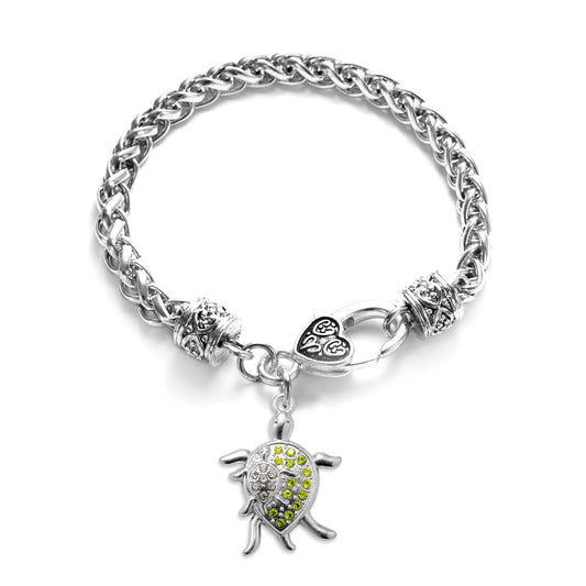 Silver Sea Turtle Family Charm Braided Bracelet