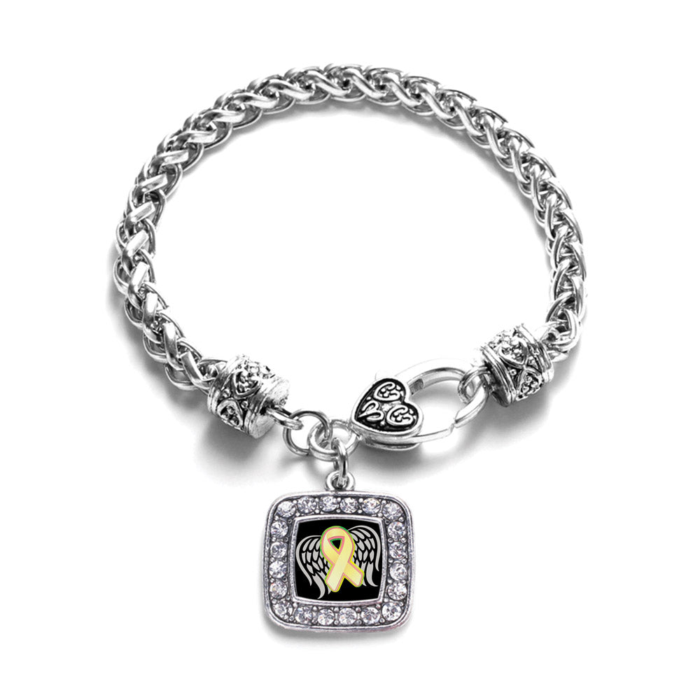 Silver Trisomy 13 Awareness Square Charm Braided Bracelet