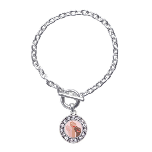 Silver Womens March - Unite! Circle Charm Toggle Bracelet
