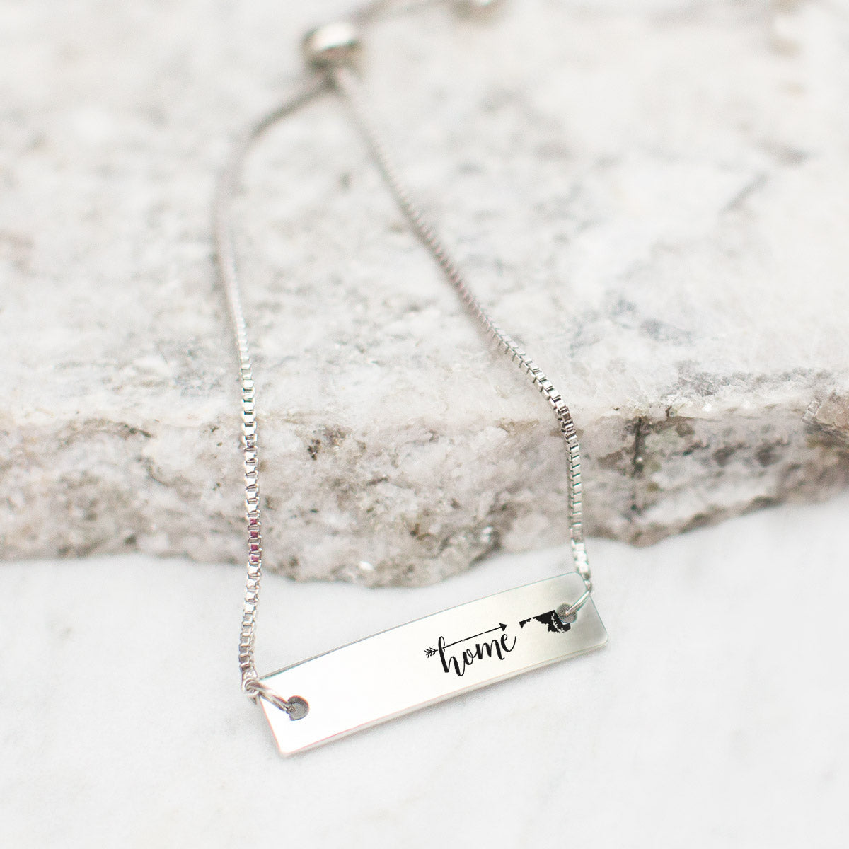 Silver Home is Maryland Adjustable Bar Bracelet