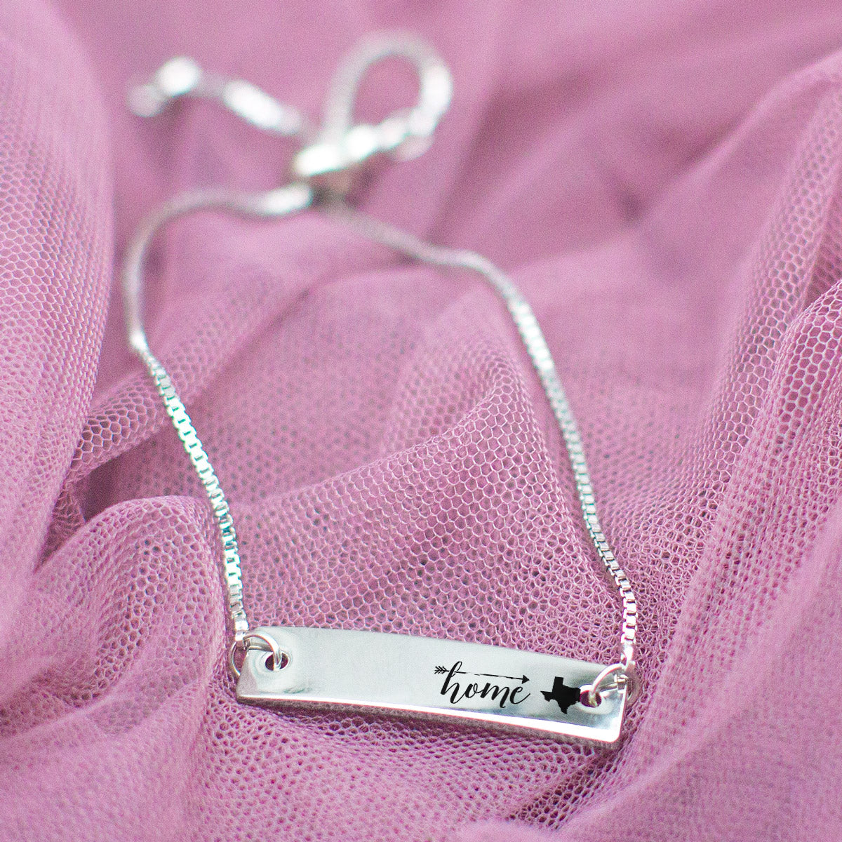 Silver Home is Texas Adjustable Bar Bracelet