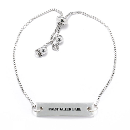 Silver Coast Guard Babe Adjustable Bar Bracelet