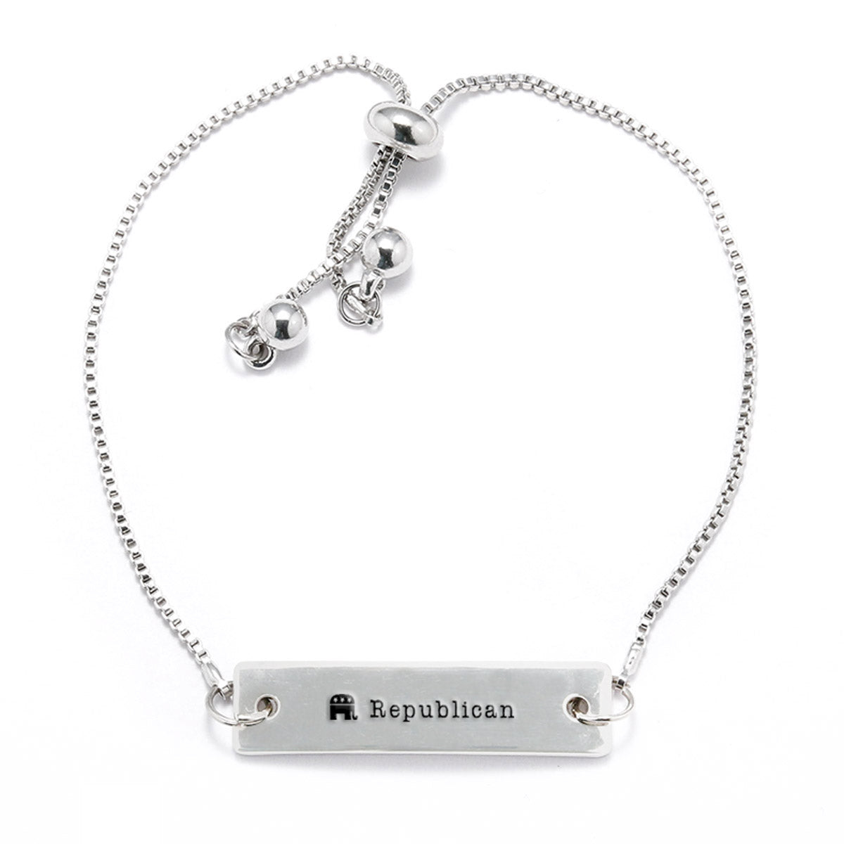 Silver Republican Adjustable Bar Bracelet