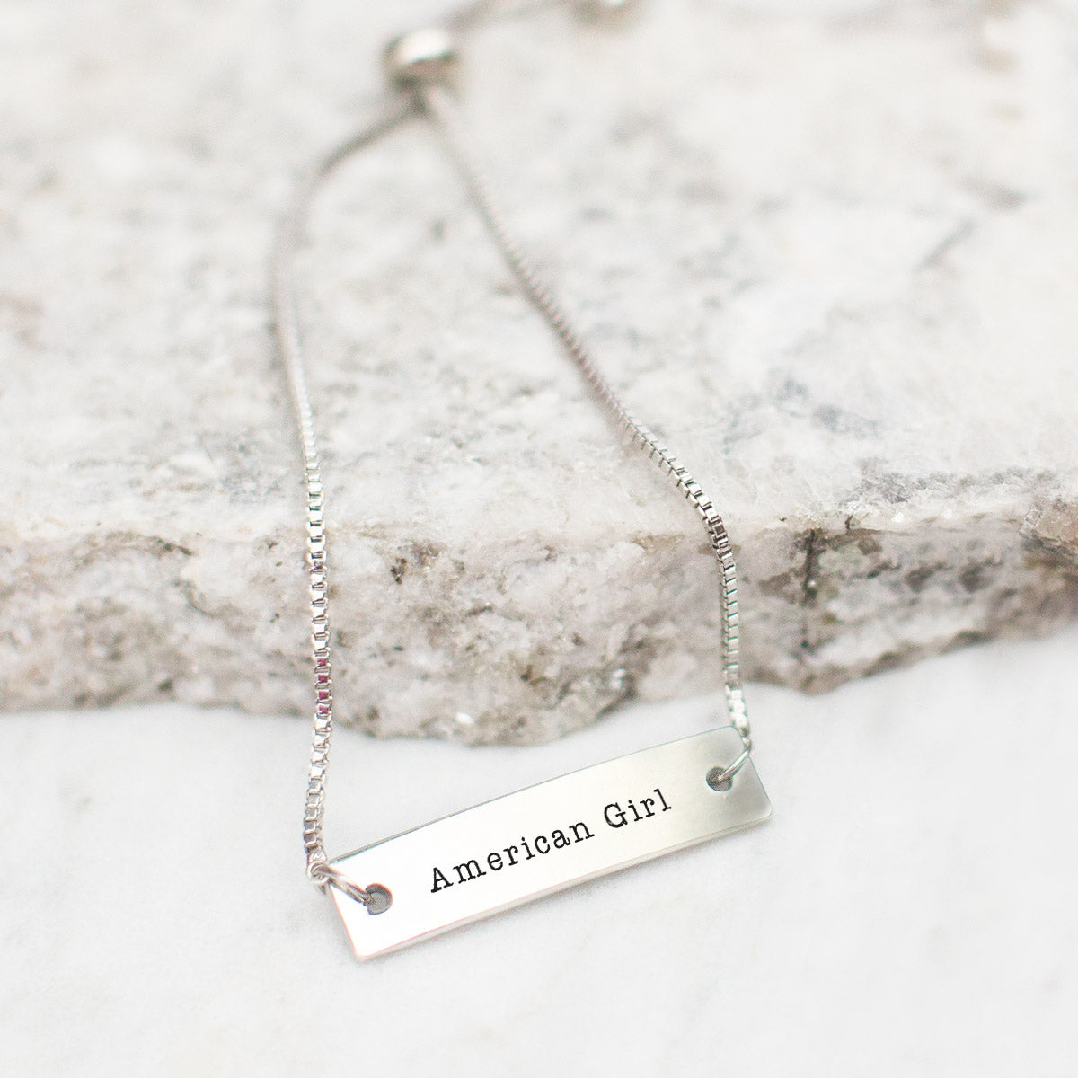 Silver American Girl Adjustable Bar Bracelet