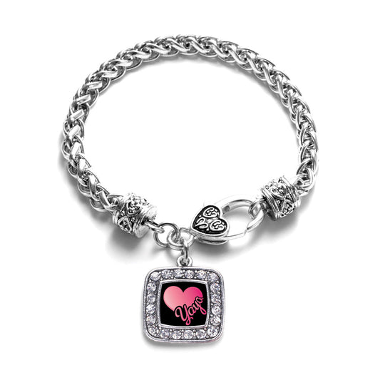 Silver Yaya Square Charm Braided Bracelet