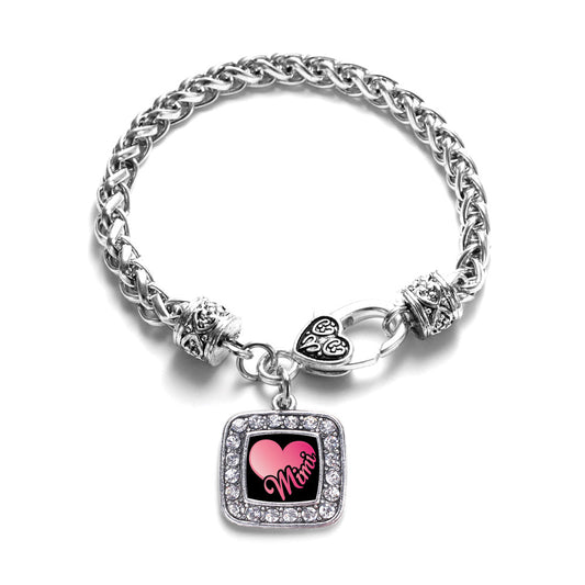 Silver Mimi Square Charm Braided Bracelet