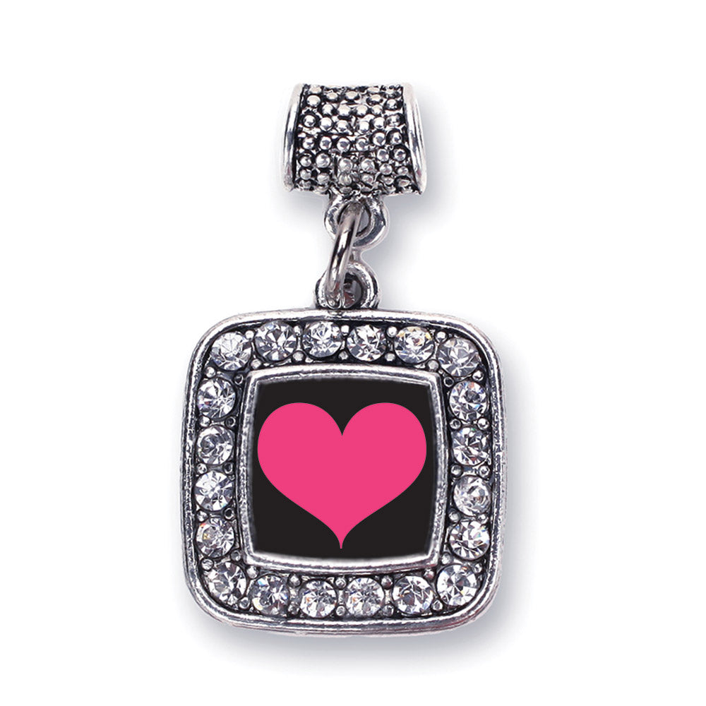 Silver Lovers Square Memory Charm