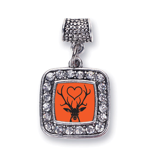 Silver Deer Season Square Memory Charm