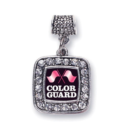 Silver Color Guard Square Memory Charm