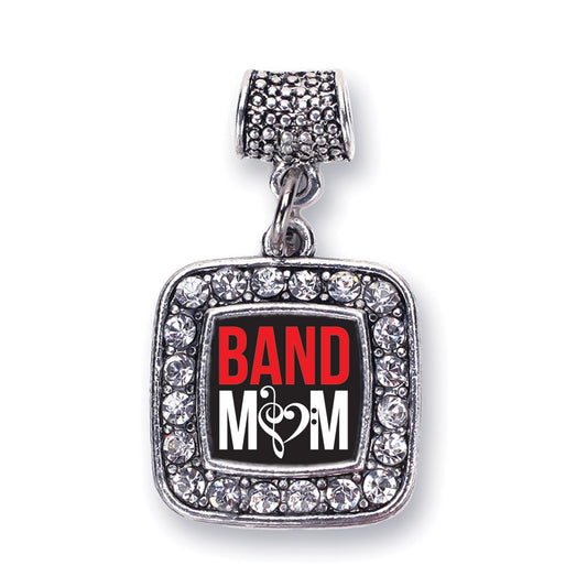 Silver Band Mom Square Memory Charm