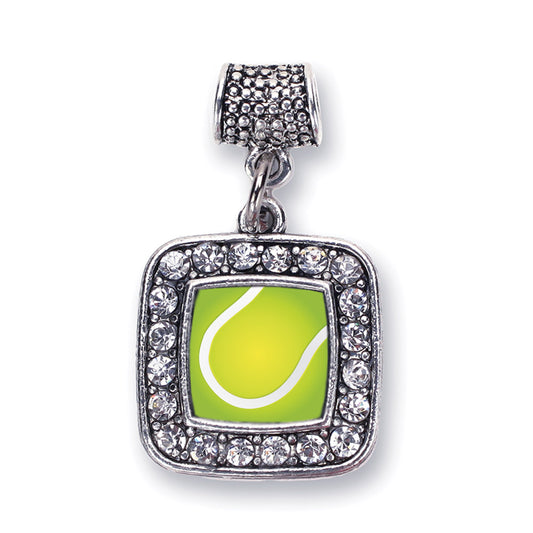 Silver Tennis Square Memory Charm