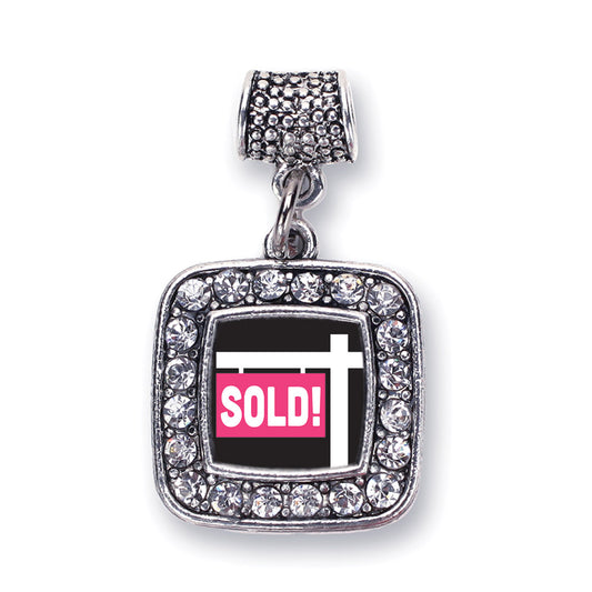 Silver Sold Square Memory Charm